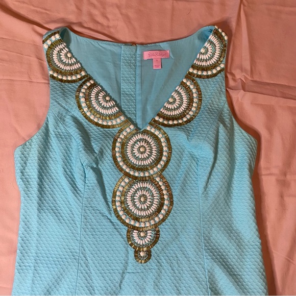 Lilly Pulitzer women’s turquoise sleeveless dress - Picture 3 of 16